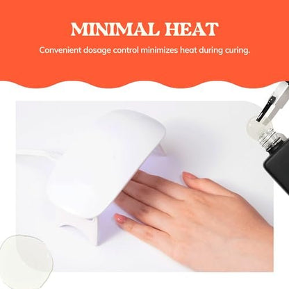 heyhae Glazed Top Gel for Semi-Cured Gel Nail Strips | Non-Wipe High Gloss Top Coat (0.23 fl.oz)