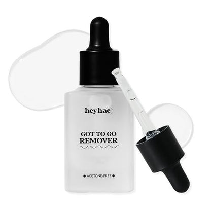 Heyhae Got To Go Remover - Semi-Cured Gel Nail Strip Remover | Non-drying Hypoallergenic Solution | Gentle and Moisturizing Acetone Free Formula