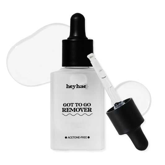 Heyhae Got To Go Remover - Semi-Cured Gel Nail Strip Remover | Non-drying Hypoallergenic Solution | Gentle and Moisturizing Acetone Free Formula