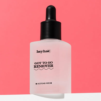 Heyhae Got To Go Remover - Semi-Cured Gel Nail Strip Remover | Non-drying Hypoallergenic Solution | Gentle and Moisturizing Acetone Free Formula