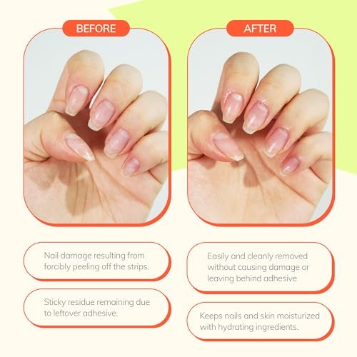 Heyhae Got To Go Remover - Semi-Cured Gel Nail Strip Remover | Non-drying Hypoallergenic Solution | Gentle and Moisturizing Acetone Free Formula - görsel 8