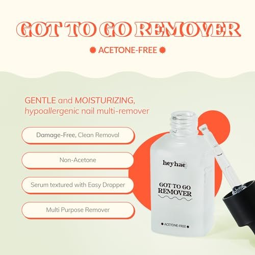 Heyhae Got To Go Remover - Semi-Cured Gel Nail Strip Remover | Non-drying Hypoallergenic Solution | Gentle and Moisturizing Acetone Free Formula - görsel 4