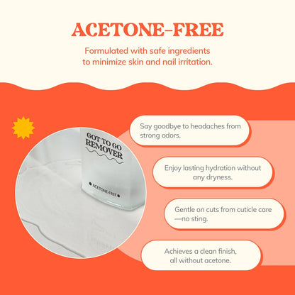 Heyhae Got To Go Remover - Semi-Cured Gel Nail Strip Remover | Non-drying Hypoallergenic Solution | Gentle and Moisturizing Acetone Free Formula