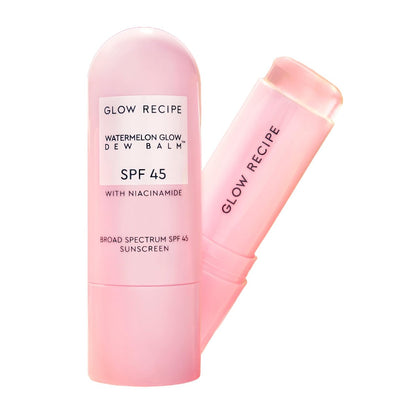 Glow Recipe Face Sunscreen Stick SPF 45 - Travel Size Roll On Korean Sunscreen with Hydrating Hyaluronic Acid & Niacinamide for a Dewy Glow - No White Cast (.58oz) Avelisse