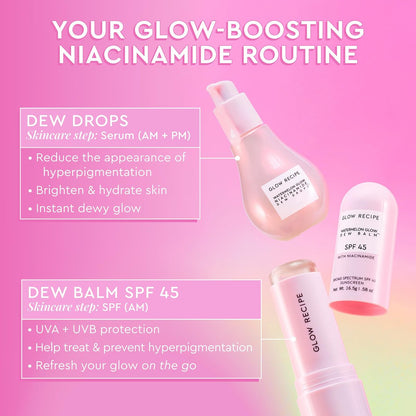 Glow Recipe Face Sunscreen Stick SPF 45 - Travel Size Roll On Korean Sunscreen with Hydrating Hyaluronic Acid & Niacinamide for a Dewy Glow - No White Cast (.58oz) Avelisse