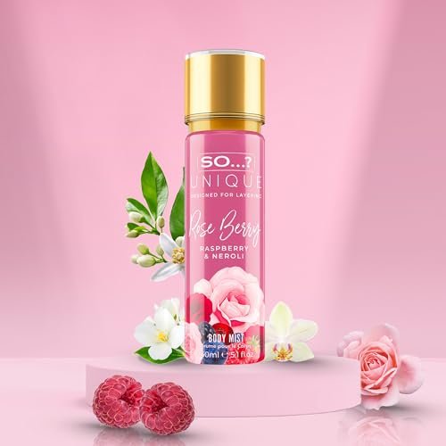 So...? Unique Rose Berry Body Mist - Floral Fruity Body Spray for Women - Vegan Perfume with Rose, Vanilla, Musk Notes - 5.1 oz - görsel 14