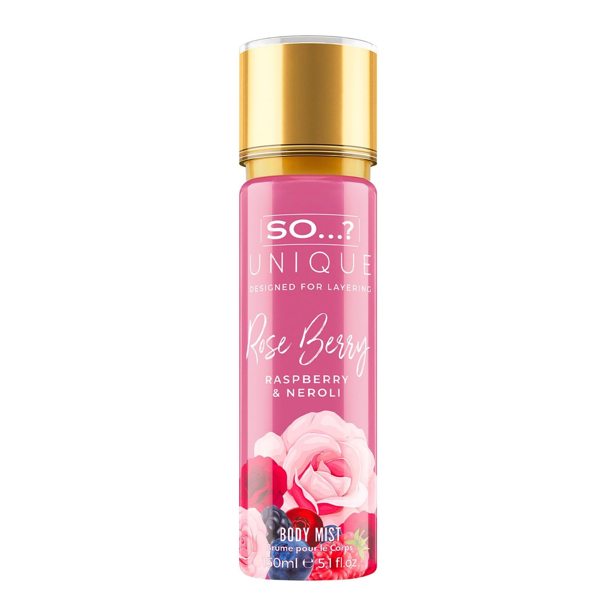 So...? Unique Rose Berry Body Mist - Floral Fruity Body Spray for Women - Vegan Perfume with Rose, Vanilla, Musk Notes - 5.1 oz - görsel 1