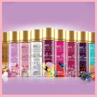 So...? Unique Rose Berry Body Mist - Floral Fruity Body Spray for Women - Vegan Perfume with Rose, Vanilla, Musk Notes - 5.1 oz