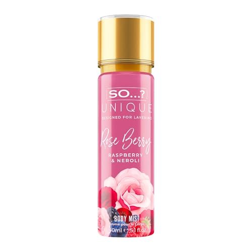 So...? Unique Rose Berry Body Mist - Floral Fruity Body Spray for Women - Vegan Perfume with Rose, Vanilla, Musk Notes - 5.1 oz - görsel 2