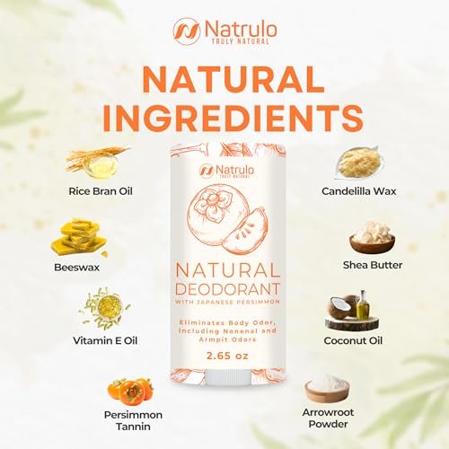 Natrulo Persimmon Deodorant – All-Natural Whole Body Deodorant with Japanese Persimmon Extract, Aluminum Free, Long Lasting, for Women and Men, 2.65 oz - görsel 10