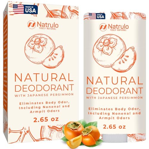 Natrulo Persimmon Deodorant – All-Natural Whole Body Deodorant with Japanese Persimmon Extract, Aluminum Free, Long Lasting, for Women and Men, 2.65 oz - görsel 2