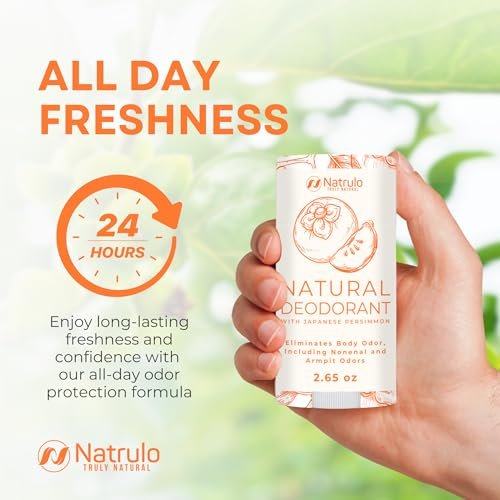 Natrulo Persimmon Deodorant – All-Natural Whole Body Deodorant with Japanese Persimmon Extract, Aluminum Free, Long Lasting, for Women and Men, 2.65 oz - görsel 6