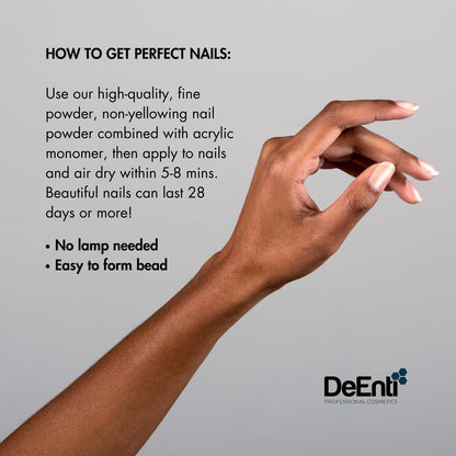 DeEnti Acrylic Nail Powder - 2oz Cover Pink | Professional Grade, Bubble-Free for Carving & Extensions