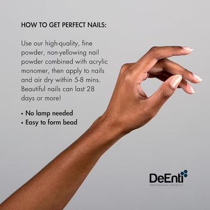DeEnti Acrylic Nail Powder - 2oz Cover Pink | Professional Grade, Bubble-Free for Carving & Extensions