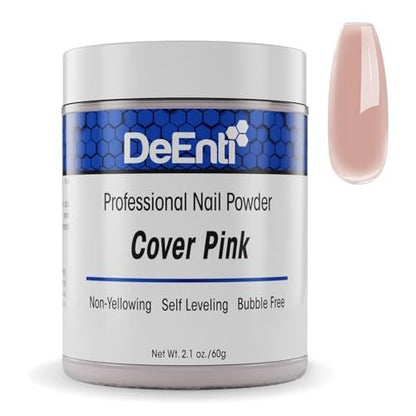 DeEnti Acrylic Nail Powder - 2oz Cover Pink | Professional Grade, Bubble-Free for Carving & Extensions