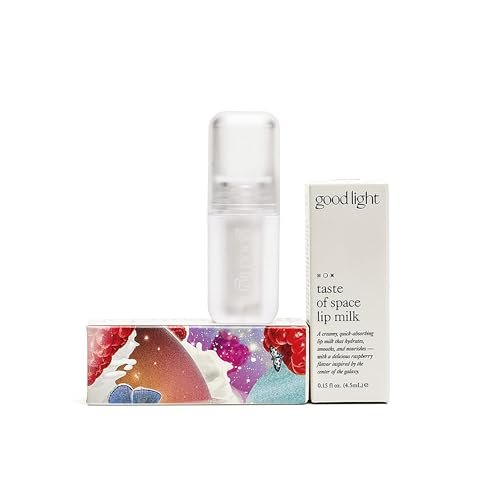 good light Taste of Space Lip Milk - Long Lasting Moisturizing Lip Primer & Mask with Collagen & Mango Seed Butter for Plumper, Hydrated Lips - Raspberry Flavor - Vegan Korean Makeup, 0.15 Fl. Oz. Avelisse