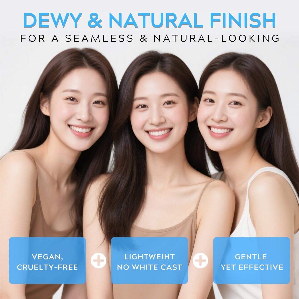 ISHERBIN Centellá Sunscreen SPF 50 - Hyalu Cica Water-Fit Sun Serum for Face, Long-Lasting Protection, No White Cast, Korean Sunscreen (Blue 1, 1.69 Fl Oz) Avelisse