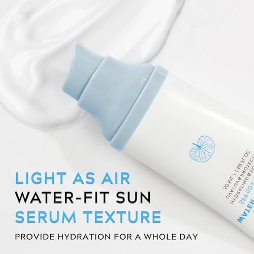 ISHERBIN Centellá Sunscreen SPF 50 - Hyalu Cica Water-Fit Sun Serum for Face, Long-Lasting Protection, No White Cast, Korean Sunscreen (Blue 1, 1.69 Fl Oz) Avelisse