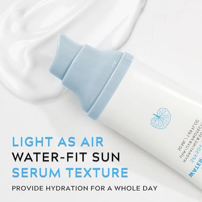 ISHERBIN Centellá Sunscreen SPF 50 - Hyalu Cica Water-Fit Sun Serum for Face, Long-Lasting Protection, No White Cast, Korean Sunscreen (Blue 1, 1.69 Fl Oz) Avelisse