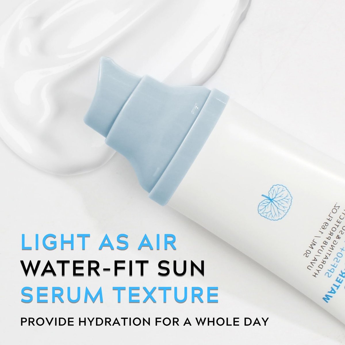 ISHERBIN Centellá Sunscreen SPF 50 - Hyalu Cica Water-Fit Sun Serum for Face, Long-Lasting Protection, No White Cast, Korean Sunscreen (Blue 1, 1.69 Fl Oz) Avelisse