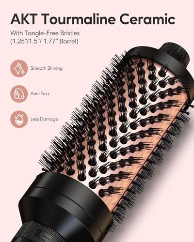 Terviiix PRO Thermal Brush Set for Voluminous Style – Non-Blowing Heated Round Brush with Adjustable Temp, 3-in-1 Curling Brush with Detachable Heads (1.25", 1.5", 1.77"), 20S Fast Heating with Dual MCH Avelisse