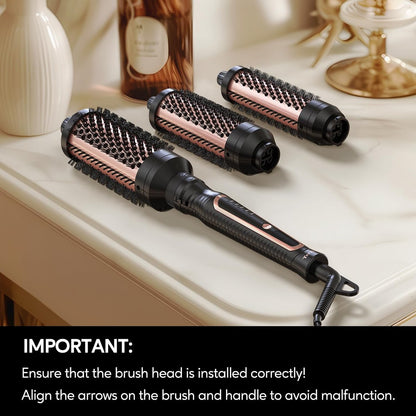 Terviiix PRO Thermal Brush Set for Voluminous Style – Non-Blowing Heated Round Brush with Adjustable Temp, 3-in-1 Curling Brush with Detachable Heads (1.25", 1.5", 1.77"), 20S Fast Heating with Dual MCH Avelisse