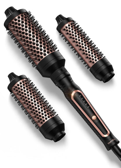 Terviiix PRO Thermal Brush Set for Voluminous Style – Non-Blowing Heated Round Brush with Adjustable Temp, 3-in-1 Curling Brush with Detachable Heads (1.25", 1.5", 1.77"), 20S Fast Heating with Dual MCH Avelisse