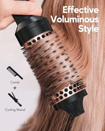 Terviiix PRO Thermal Brush Set for Voluminous Style – Non-Blowing Heated Round Brush with Adjustable Temp, 3-in-1 Curling Brush with Detachable Heads (1.25", 1.5", 1.77"), 20S Fast Heating with Dual MCH Avelisse