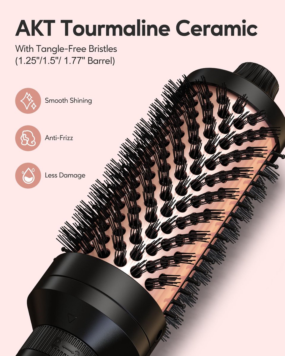 Terviiix PRO Thermal Brush Set for Voluminous Style – Non-Blowing Heated Round Brush with Adjustable Temp, 3-in-1 Curling Brush with Detachable Heads (1.25", 1.5", 1.77"), 20S Fast Heating with Dual MCH Avelisse