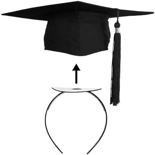 JOYRUBY Graduation Cap Headband – Firm Anti-Fall Hair Band for Graduation Cap Insert, Black Hairstyle DIY Graduates Gifts Hat Accessories for Students, Women (GradCap Not Included) - görsel 2