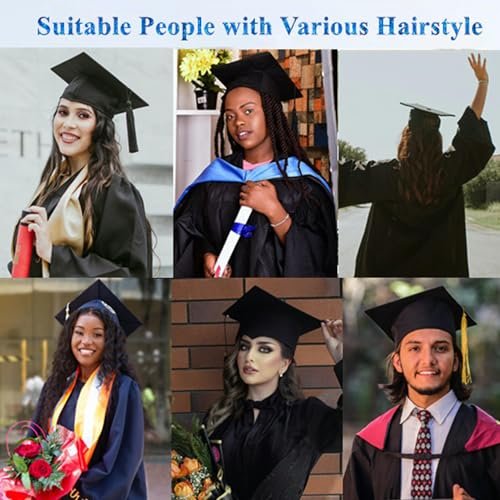 JOYRUBY Graduation Cap Headband – Firm Anti-Fall Hair Band for Graduation Cap Insert, Black Hairstyle DIY Graduates Gifts Hat Accessories for Students, Women (GradCap Not Included) - görsel 10