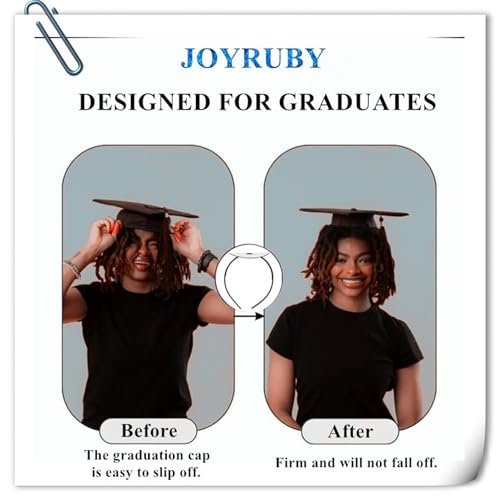 JOYRUBY Graduation Cap Headband – Firm Anti-Fall Hair Band for Graduation Cap Insert, Black Hairstyle DIY Graduates Gifts Hat Accessories for Students, Women (GradCap Not Included) - görsel 6