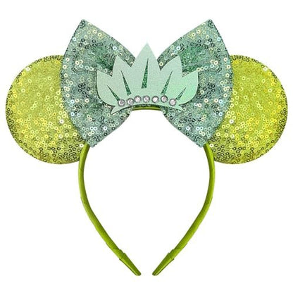 Nahalesy Green Mouse Ears Princess Headband for Women – Sequin Bow Adult Hair Accessory Avelisse