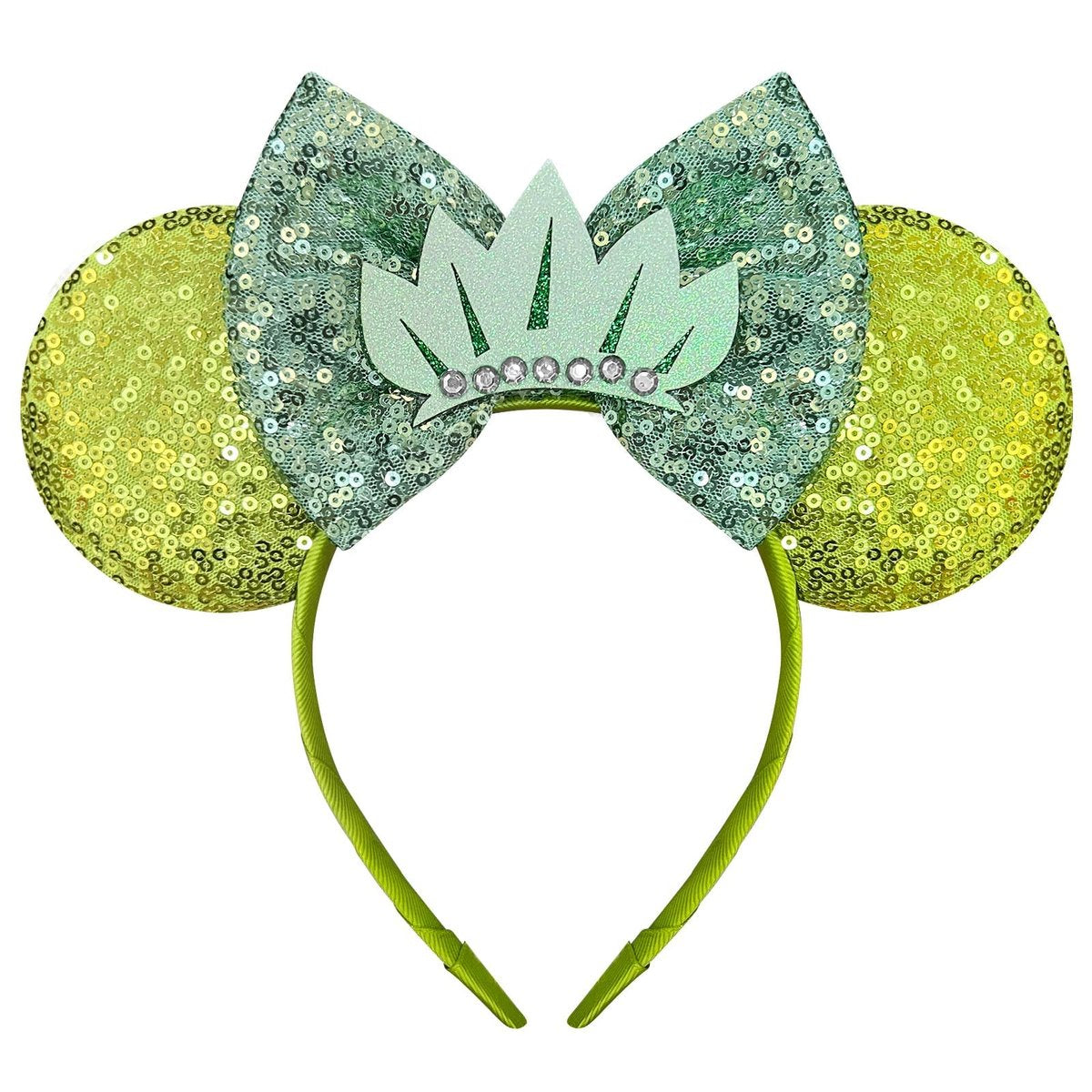 Nahalesy Green Mouse Ears Princess Headband for Women – Sequin Bow Adult Hair Accessory Avelisse
