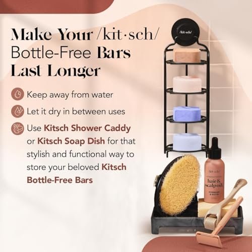 Kitsch Castor Oil Conditioner Bar Soap – Hydrating & Moisturizing Solid Conditioner for Hair Growth & Scalp Nourishment – Silicone & Paraben-Free, Vegan, Made in USA – 2.7 oz - görsel 17