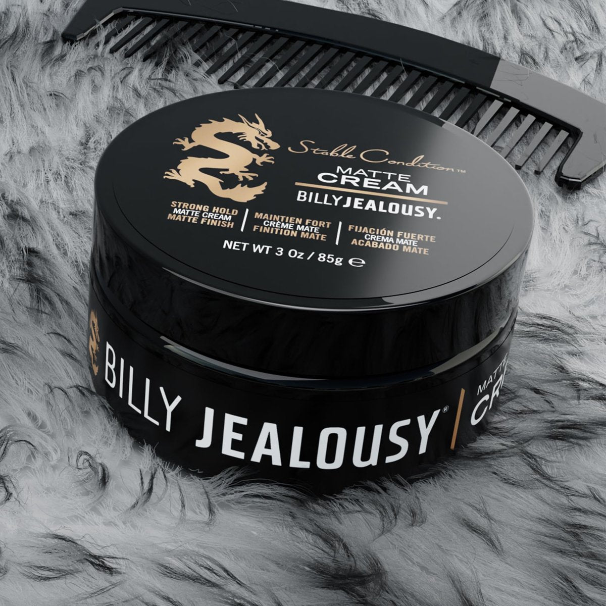 Billy Jealousy Stable Condition Matte Cream for Men – Natural Hold, Lightweight, Water-Based Hair Styling with Vanilla & White Musk Scent, 3 oz Avelisse