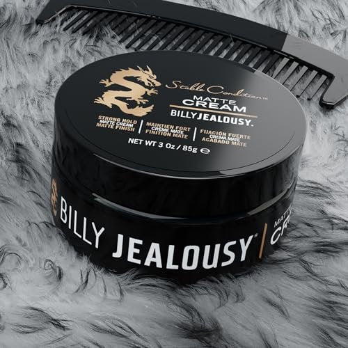 Billy Jealousy Stable Condition Matte Cream for Men – Natural Hold, Lightweight, Water-Based Hair Styling with Vanilla & White Musk Scent, 3 oz Avelisse