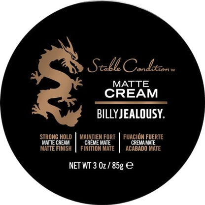 Billy Jealousy Stable Condition Matte Cream for Men – Natural Hold, Lightweight, Water-Based Hair Styling with Vanilla & White Musk Scent, 3 oz Avelisse