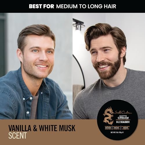 Billy Jealousy Stable Condition Matte Cream for Men – Natural Hold, Lightweight, Water-Based Hair Styling with Vanilla & White Musk Scent, 3 oz Avelisse