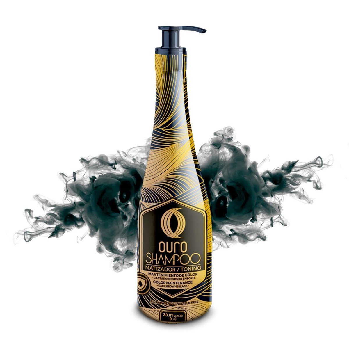 OURO Black Shampoo - Toning Color Depositing Shampoo for Dark Brown and Black Hair - 33.8 oz (1000 ml) - Mexico - görsel 1