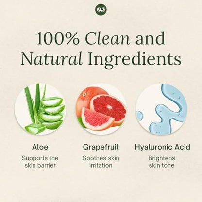 Organic Jaguar Aloe Vera and Grapefruit Face Wash – Hydrating Facial Cleanser with Hyaluronic Acid for Oily to All Skin Types, 6 fl oz Avelisse