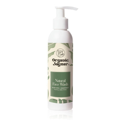 Organic Jaguar Aloe Vera and Grapefruit Face Wash – Hydrating Facial Cleanser with Hyaluronic Acid for Oily to All Skin Types, 6 fl oz Avelisse