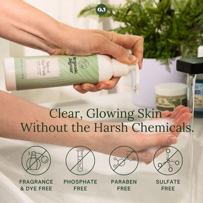 Organic Jaguar Aloe Vera and Grapefruit Face Wash – Hydrating Facial Cleanser with Hyaluronic Acid for Oily to All Skin Types, 6 fl oz Avelisse