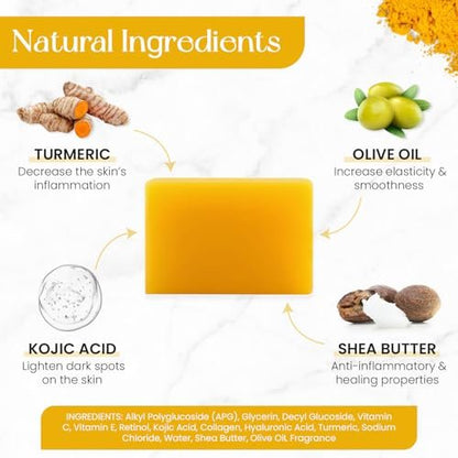 Anna's Skincare Kojic Acid Turmeric Soap Bar - 2-Pack for Radiant Complexion & Natural Glow