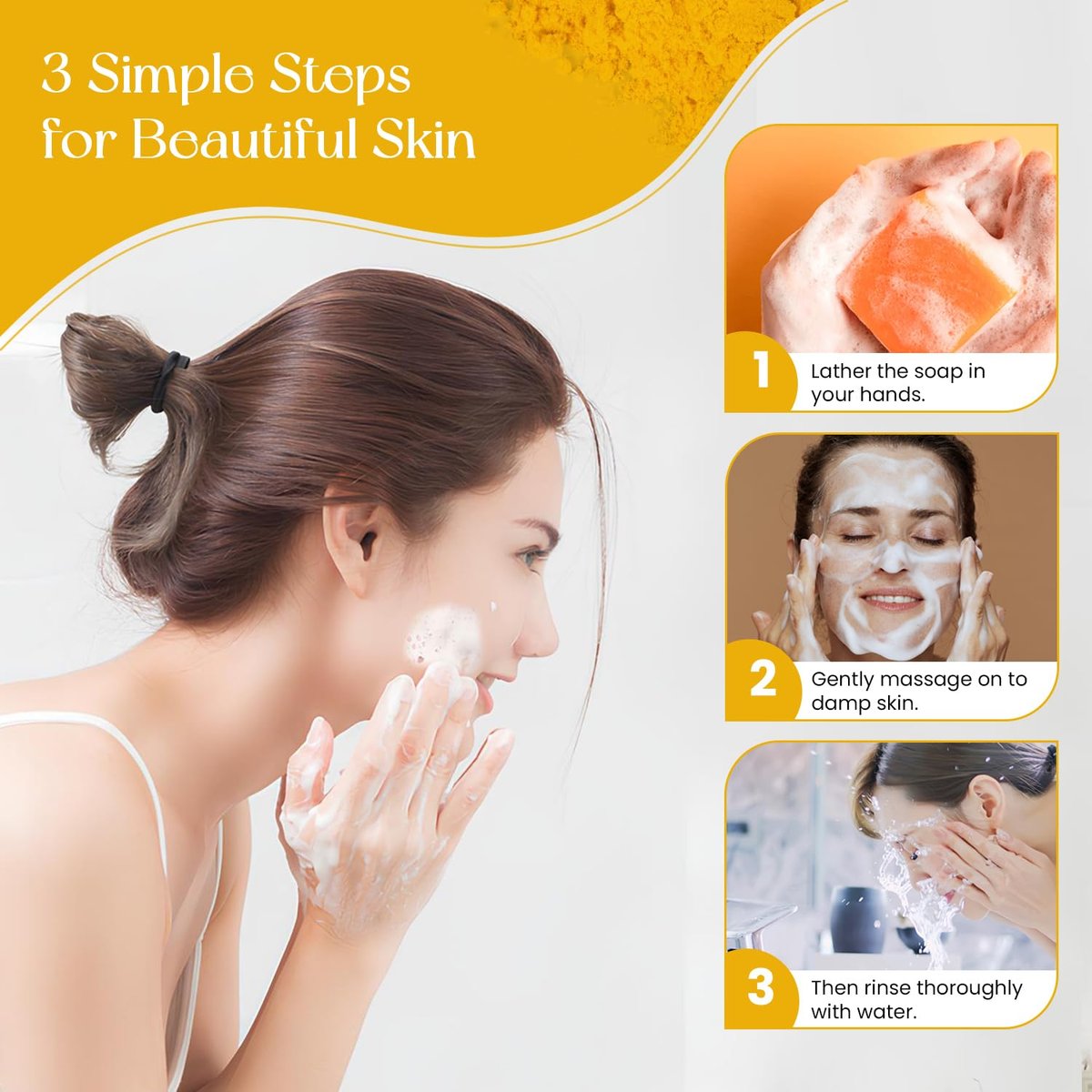 Anna's Skincare Kojic Acid Turmeric Soap Bar - 2-Pack for Radiant Complexion & Natural Glow - görsel 7