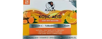 Anna's Skincare Kojic Acid Turmeric Soap Bar - 2-Pack for Radiant Complexion & Natural Glow