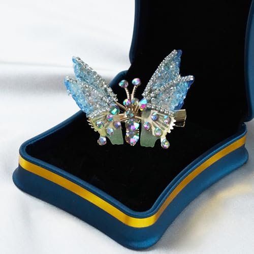 4Pcs Flying Butterfly Hairclips for Girls - Cute Moving Wings 3D Butterfly Hairpins with Glitter Rhinestones Barrettes Hair Accessories Avelisse
