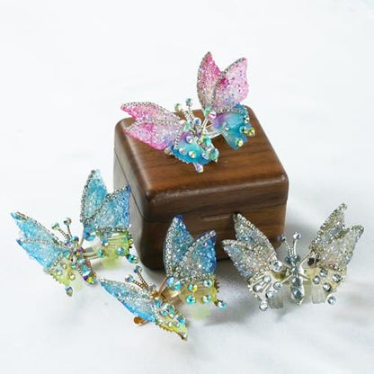 4Pcs Flying Butterfly Hairclips for Girls - Cute Moving Wings 3D Butterfly Hairpins with Glitter Rhinestones Barrettes Hair Accessories Avelisse