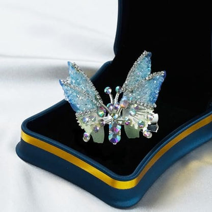 4Pcs Flying Butterfly Hairclips for Girls - Cute Moving Wings 3D Butterfly Hairpins with Glitter Rhinestones Barrettes Hair Accessories Avelisse