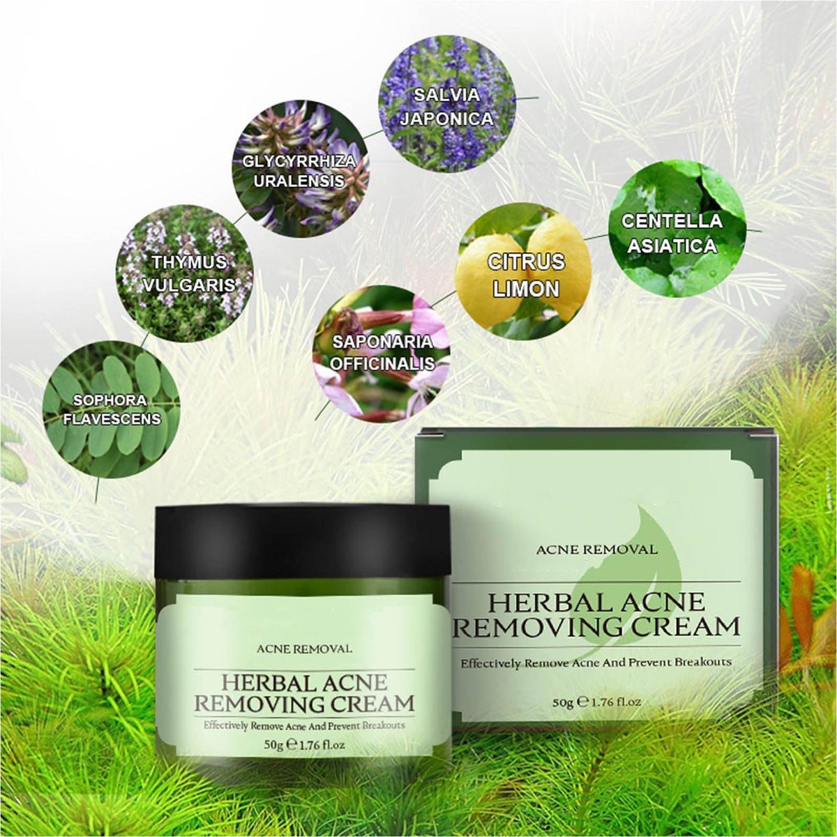 Acne Removing Face Cream - Natural Ingredients for Teens & Adults - Anti-Acne Moisturizer Pimple Cream by Grospe - görsel 5